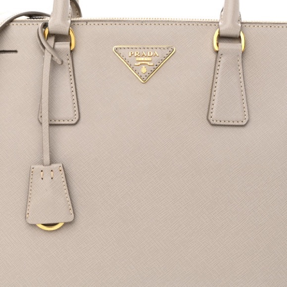 Authentic Prada Galleria double zip 2 way tote bag grey - Picture 4 of 11